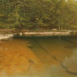 River in Hunter, NY_(33x81cm/12'9x31'8in)_Oil on linen