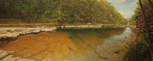 River in Hunter, NY_(33x81cm/12'9x31'8in)_Oil on linen