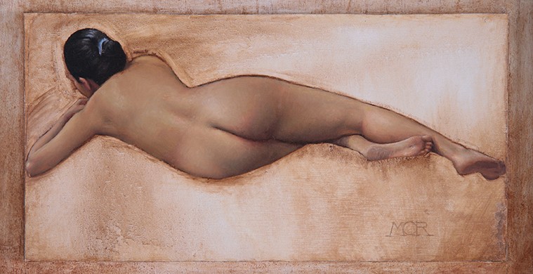 reclining figure_(20x40cm/7'8x15'7in)_oil on linen on wood